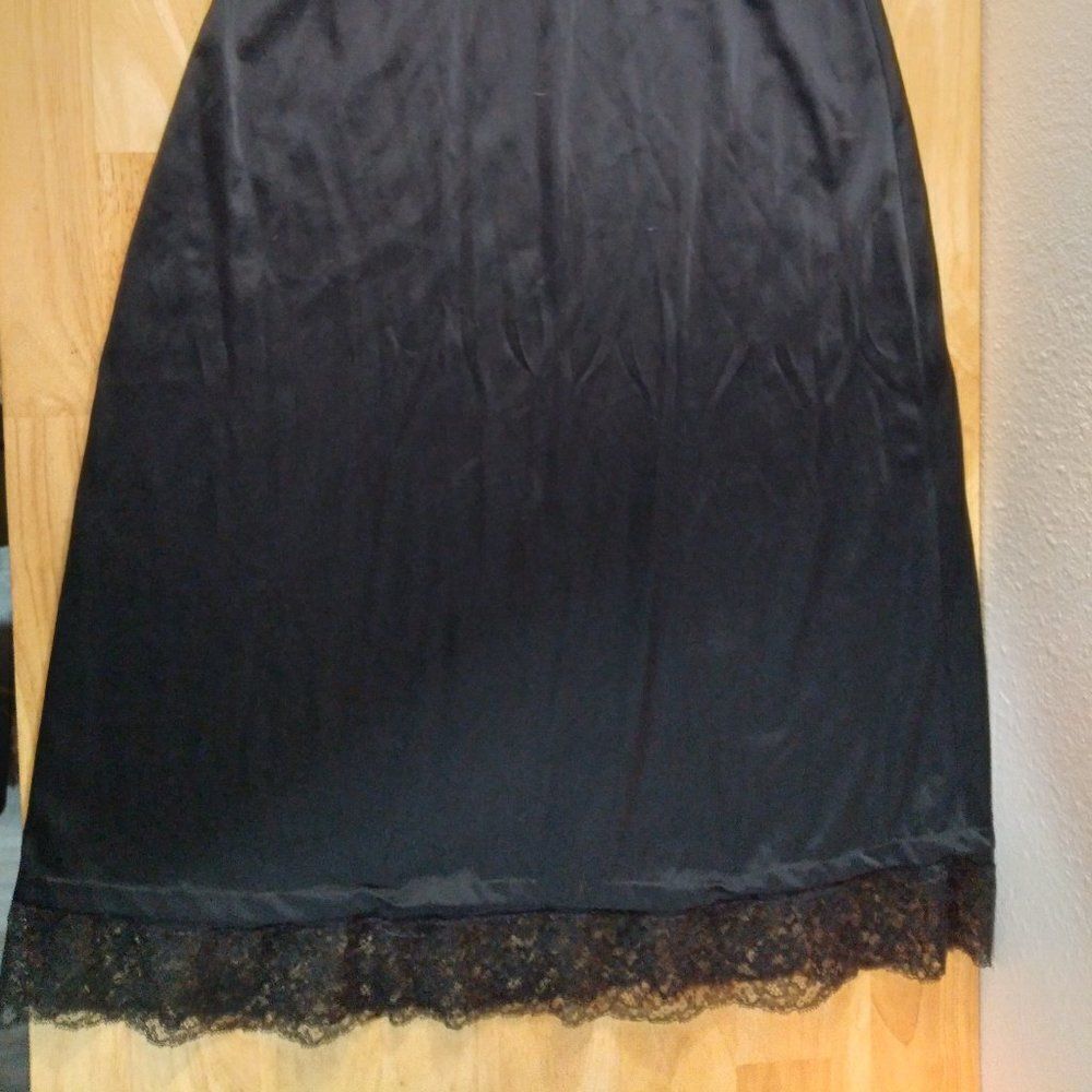 Vintage Nylon Satin Lace Lingerie Dress Slip Nightgown - Picture 3 of 5